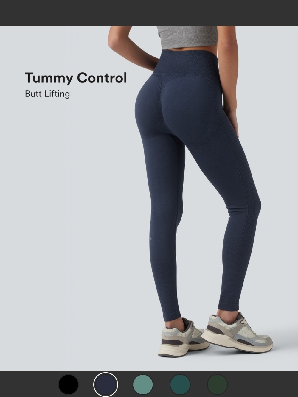 HALARA Navy High-Waist Tummy Control Leggings